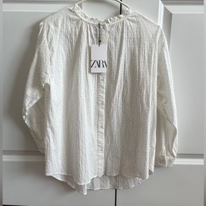 Zara kids white long-sleeve top